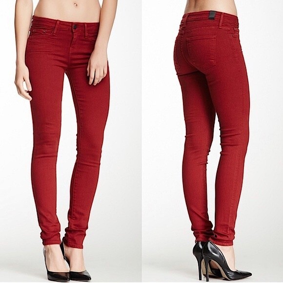 Vince Brick Red Skinny Jeans Size 25 - Picture 2 of 15